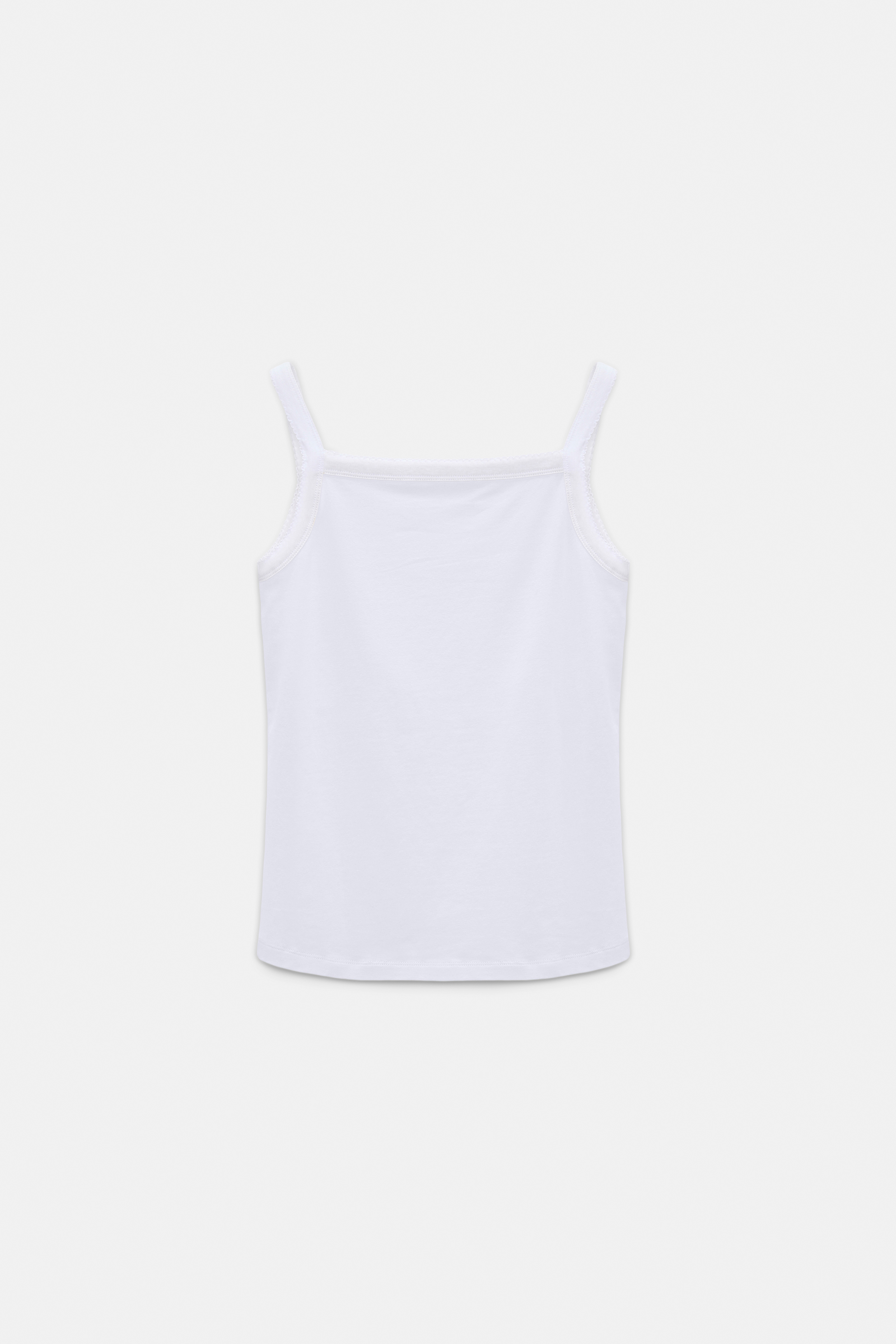Dorothee Schumacher Stretch cotton tank top with contrast trim camellia white